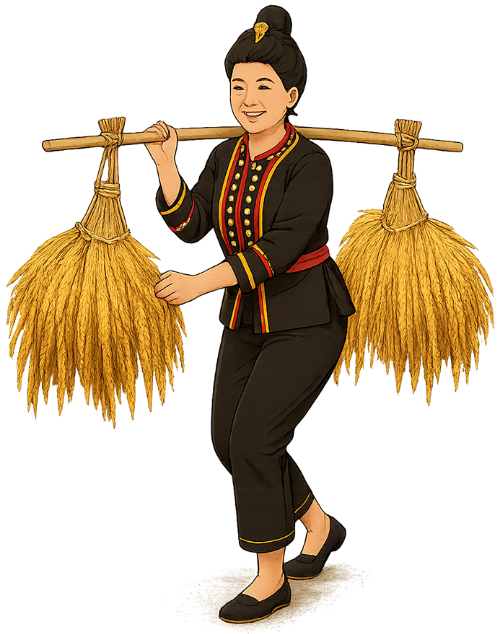Cô gái, gánh rơm, phụ nữ, rơm, rạ, đòn gánh, girl, carrying straw, woman, straw, rice straw, shoulder pole