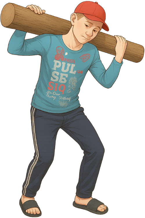 Chàng trai, vác gỗ, đàn ông, cây gỗ, nón lưỡi trai, young man, carrying wood, man, log, baseball cap 3