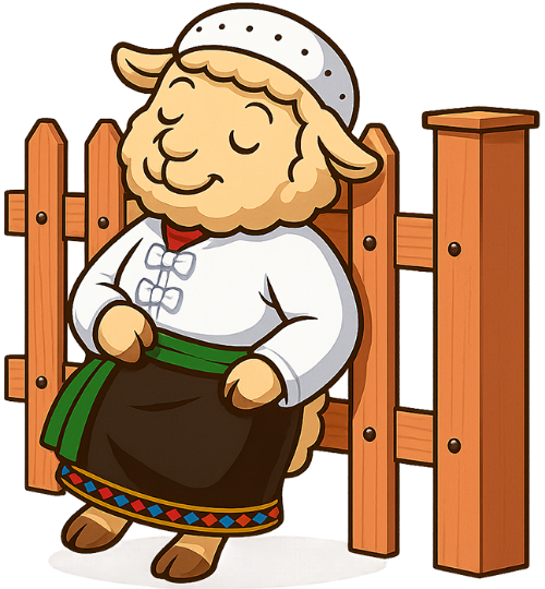 Cừu, gãi ngứa, vui vẻ, trang phục dân tộc, hàng rào, dễ thương, sheep, scratching an itch, cheerful, ethnic costume, fence, cute