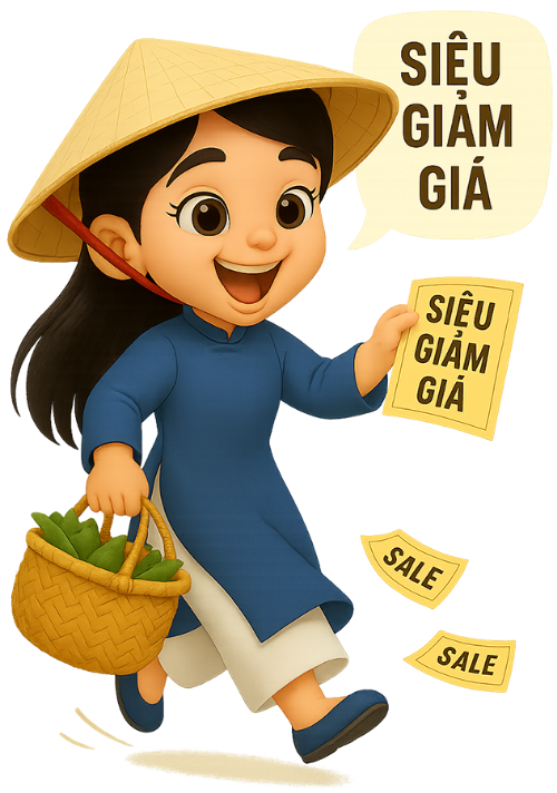 Cô gái, đi chợ, phụ nữ, nón lá, giỏ tre, phiếu giảm giá, bánh ít, girl, going to market, woman, conical hat, bamboo basket, discount voucher