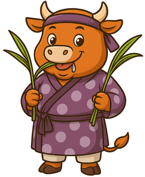 Con bò, ăn cỏ, áo dài, dễ thương, vui vẻ, cow, eating grass, ao dai, cute, cheerful 4