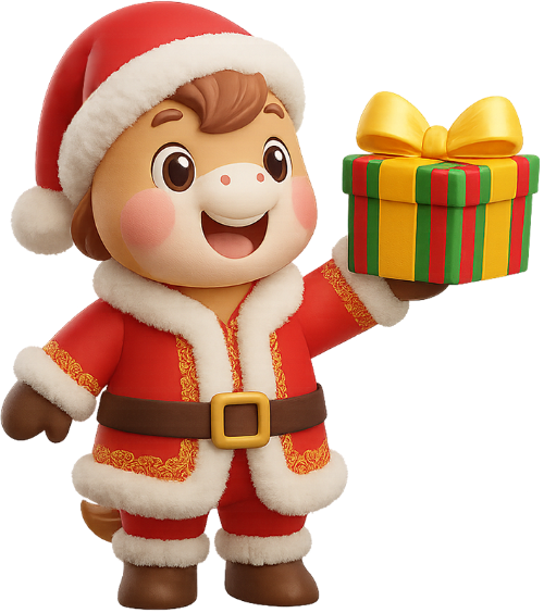Ngựa, vui vẻ, con ngựa, giáng sinh, trang phục giáng sinh, mũ giáng sinh, hộp quà, horse, cheerful, horse, christmas, christmas outfit, santa hat, gift box