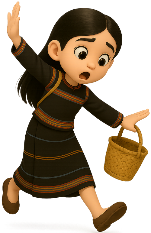 Cô gái, hoảng hốt, phụ nữ, giỏ tre, girl, panicked, woman, bamboo basket