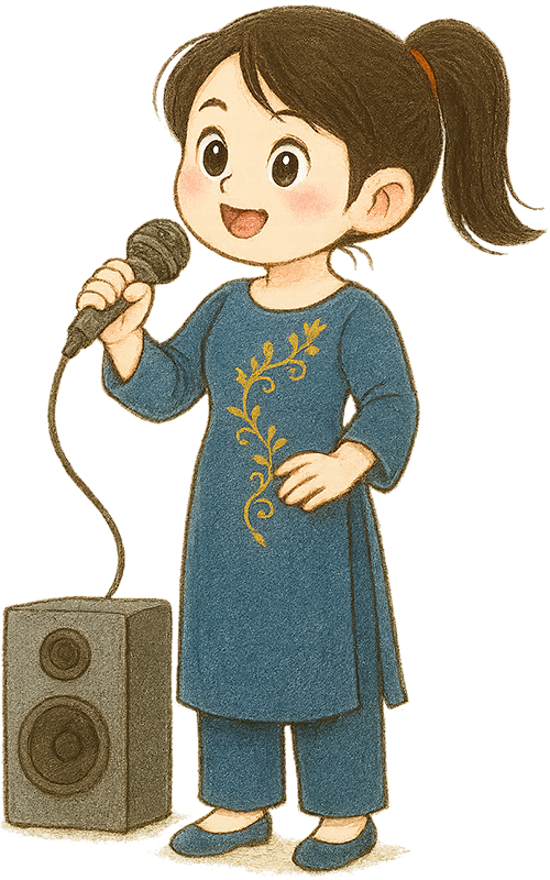Cô gái, ca hát, phụ nữ, vui vẻ, micro, loa, girl, singing, woman, cheerful, microphone, speaker