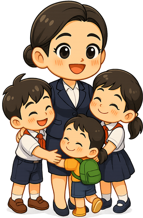 Giáo viên, cô giáo, học sinh, trò chuyện, ôm, khen ngợi, teacher, hug, praise,
