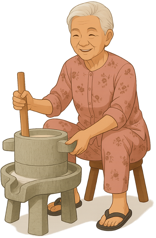 Bà cụ, xay gạo, phụ nữ, gạo, cối xay, old woman, grinding rice, woman, rice, mill 4