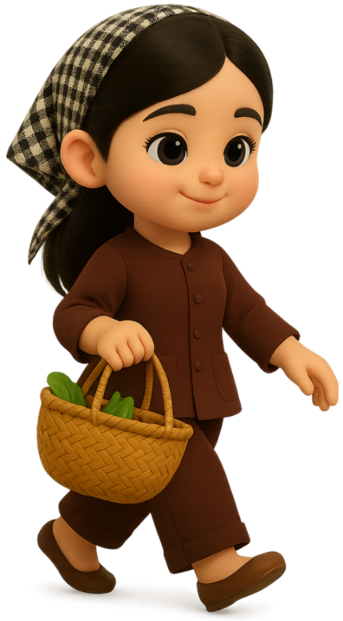 Cô gái, đi chợ, phụ nữ, giỏ tre, girl, going to market, woman, bamboo basket