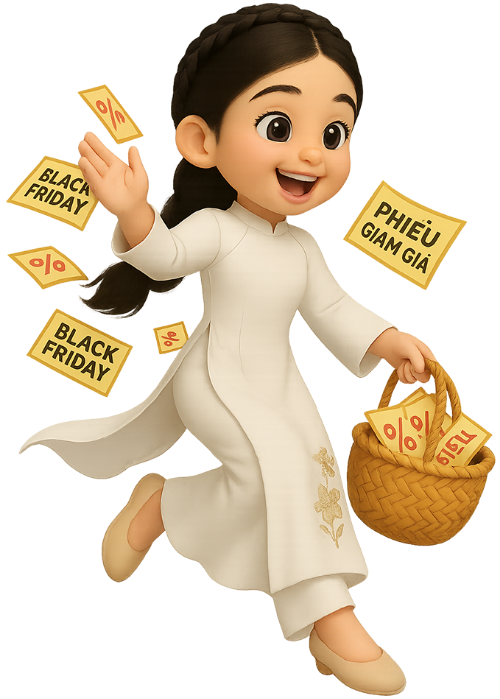 Cô gái, vui vẻ, phụ nữ, giỏ tre, phiếu giảm giá, girl, cheerful, woman, bamboo basket, discount voucher
