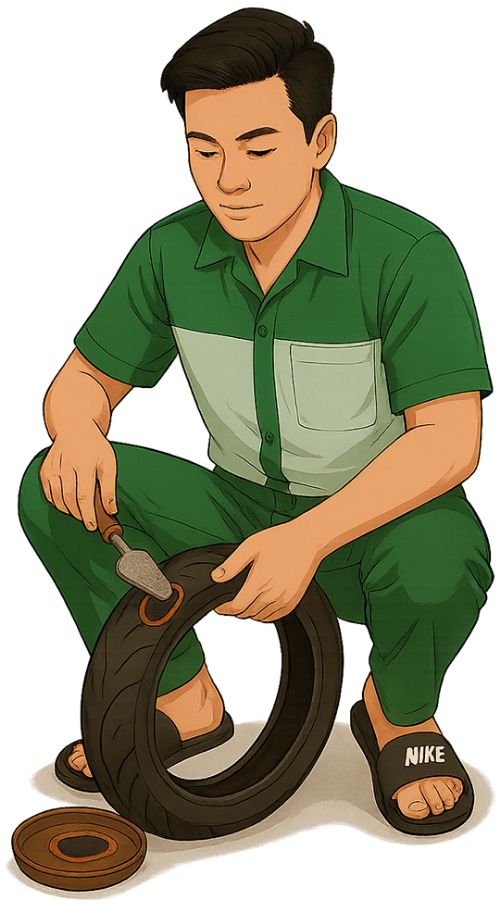 Chàng trai, vá lốp xe, đàn ông, thợ sửa xe, lốp xe, young man, patching tire, man, mechanic, tire 3