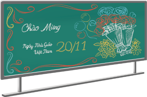 Bảng, board, 20/11, trường học, school, lớp học, cute, dễ thương, Việt Nam 7