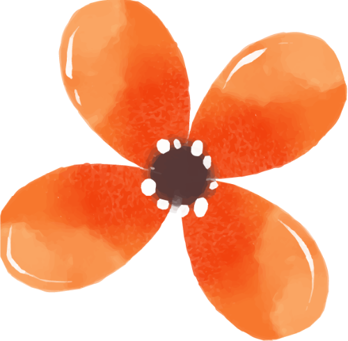 Hoa, hoa lá, flower, màu nước, watercolor 2