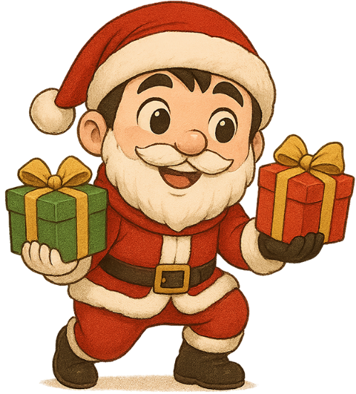 Chàng trai, vui vẻ, đàn ông, ông già noel, hộp quà, young man, cheerful, man, santa claus, gift box