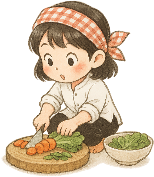 Cô gái, thái rau, phụ nữ, cà rốt, tấm thớt, dao, dễ thương, girl, chopping vegetables, woman, carrot, cutting board, knife, cute
