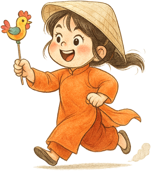 Cô gái, chạy, phụ nữ, nón lá, vui vẻ, tò he, girl, running, woman, conical hat, cheerful, tò he figurine, cute