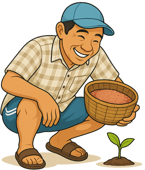 Ông chú, tươi cười, đàn ông, bao tải, phân bón, cây non, uncle, smiling, man, sack, fertilizer, young plant