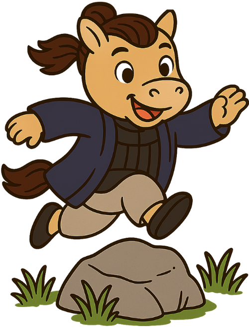 Ngựa, nhảy cao, việt phục, tảng đá, cỏ, dễ thương, horse, jumping high, traditional Vietnamese attire, rock, grass, cute