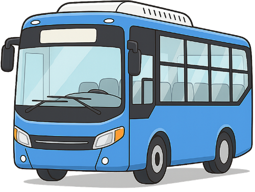 Xe buýt, xe 16 chỗ, xe trường học, hoạt hình,  bus, 16-seat car, school car, cartoon 1