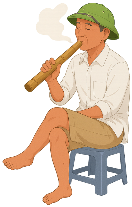 Ông cụ, hút thuốc lào, đàn ông, vui vẻ, điếu cày, ghế nhựa, old man, smoking water pipe, man, cheerful, water pipe, plastic chair