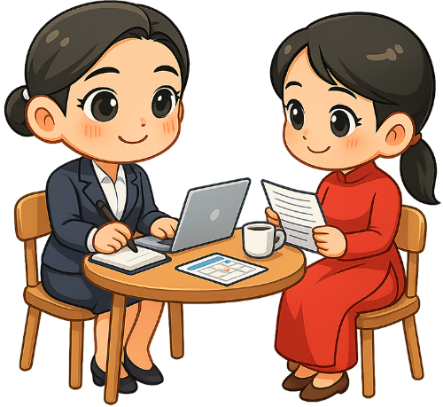 Giáo viên, cô giáo, trò chuyện, trao đổi, chat, exchange, teacher