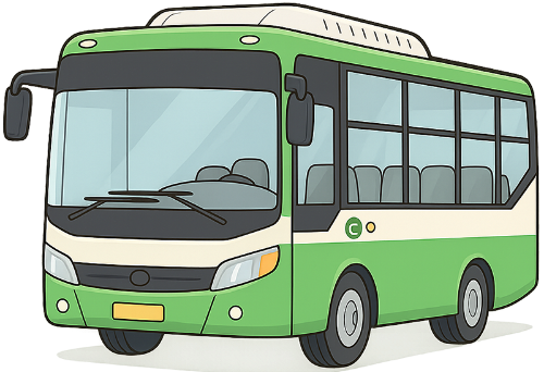 Xe buýt, xe 16 chỗ, xe trường học, hoạt hình,  bus, 16-seat car, school car, cartoon