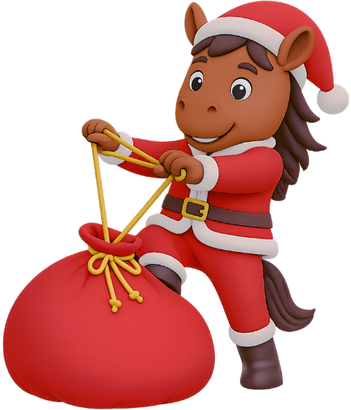 Ngựa, vui vẻ, con ngựa, giáng sinh, trang phục giáng sinh, mũ giáng sinh, túi quà, horse, cheerful, horse, christmas, christmas outfit, santa hat, gift bag 9
