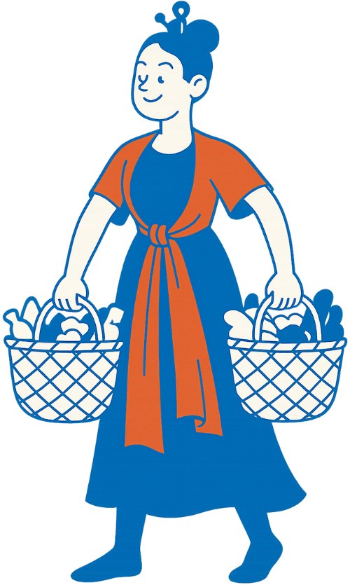 Cô gái, vui vẻ, phụ nữ, giỏ hàng, giỏ tre, girl, cheerful, woman, shopping cart, bamboo basket