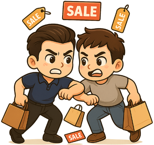 Chàng trai, mua sắm, đàn ông, tranh giảnh, chen lấn, young man, shopping, man, tranh giảnh, jostle