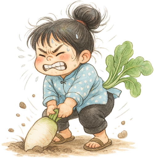 Cô gái, nhổ rau, cô bé, củ cải, girl, pulling vegetables, little girl, radish