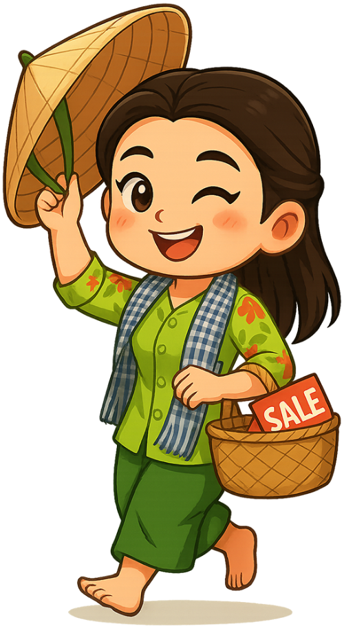 Cô gái, đi chợ, phụ nữ, nón lá, giỏ tre, girl, going to market, woman, conical hat, bamboo basket