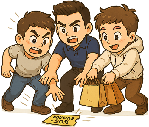 Chàng trai, mua sắm, đàn ông, tranh giảnh, chen lấn, young man, shopping, man, tranh giảnh, jostle