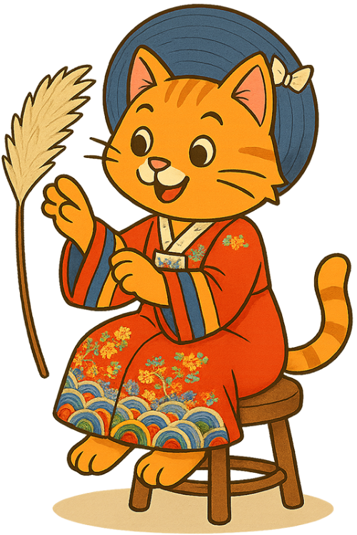 Mèo, vui đùa, cỏ lau, áo dài, ghế, dễ thương, cat, playing, reed grass, ao dai, chair, cute