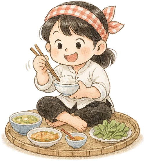 Cô gái, ăn cơm, phụ nữ, mâm cơm, dễ thương, girl, eating meal, woman, tray of rice, cute