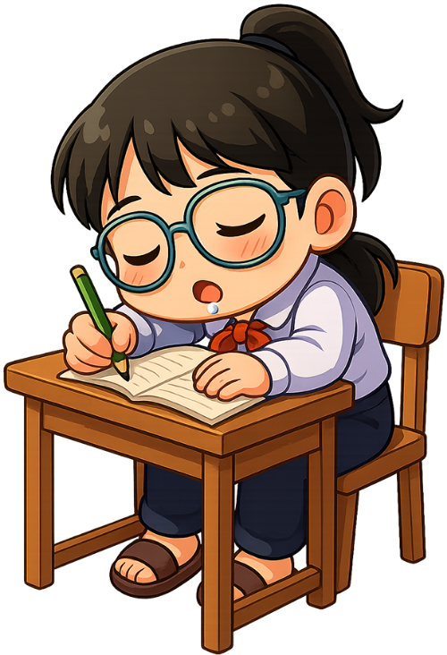 Ngủ gật, học sinh, bé gái, sleep, student, girl