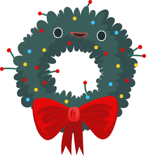Vòng hoa, vòng hoa giáng sinh, trang trí, đèn, nơ, hoạt hình, wreath, christmas wreath, decoration, lights, bow, cartoon