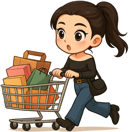 Cô gái, mua sắm, phụ nữ, túi, túi xách, xe đẩy, girl, shopping, woman, bag, handbag, shopping cart