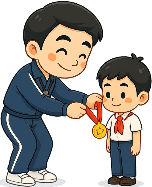 Giáo viên, thầy giáo, học sinh, huy chương, teacher, male teacher, students, medal