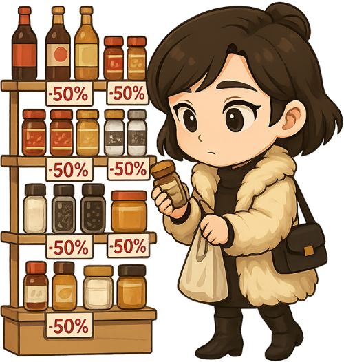 Cô gái, mua sắm, phụ nữ, áo, áo lông, túi xách, gia vị, kệ trưng bày, girl, shopping, woman, shirt, fur coat, handbag, spices, display shelf