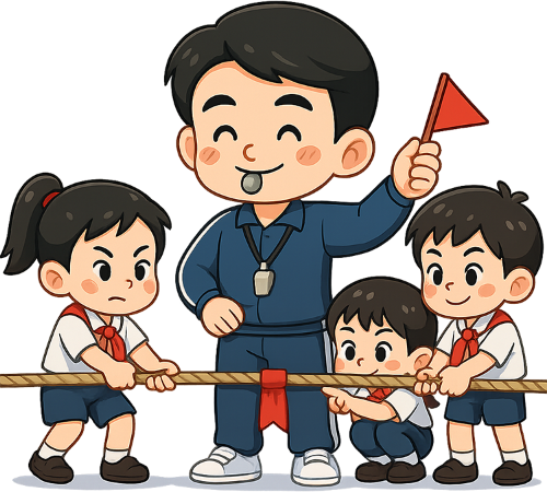 Giáo viên, thầy giáo, học sinh, kéo co, teacher, male teacher, students, tug of war