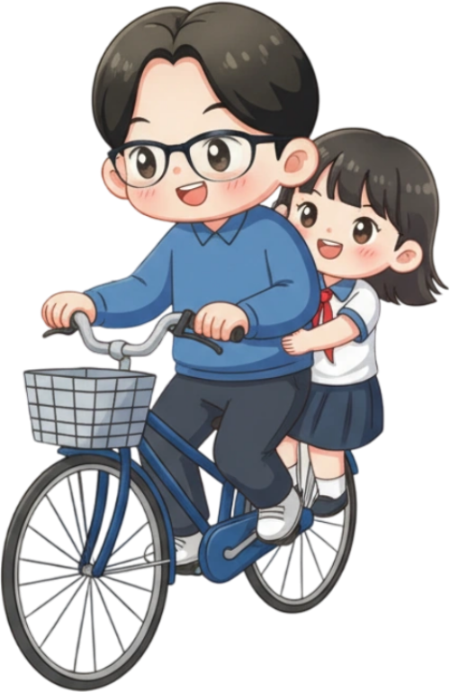 Thầy giáo, học sinh, giáo viên, xe đạp, teacher, student, bicycle