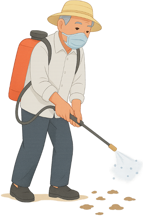 Ông cụ, phun thuốc, đàn ông, mũ cói, bình phun thuốc, chuồng gà, old man, spraying medicine, man, straw hat, spray bottle, chicken coop