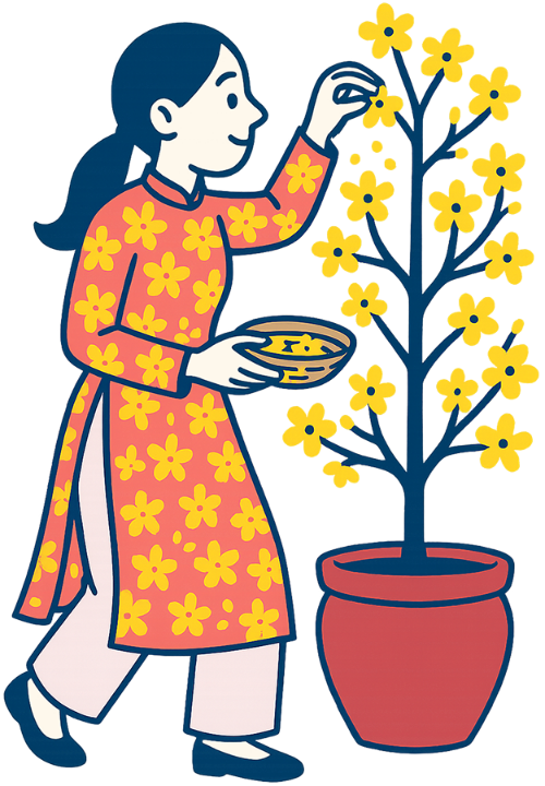 Cô gái, hái hoa, phụ nữ, hoa mai, chậu mai, vui vẻ, girl, picking flowers, woman, apricot blossom, apricot pot, cheerful