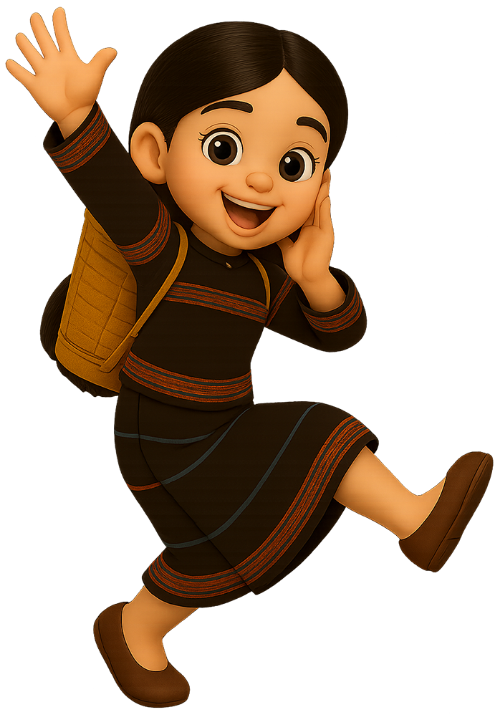 Cô gái, vẫy tay chào, phụ nữ, vui vẻ, giỏ tre, girl, waving goodbye, woman, cheerful, bamboo basket