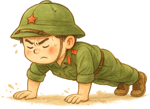 Bộ đội, hít đất, chàng trai, mệt mỏi, dễ thương, soldier, doing push-ups, young man, tired, cute