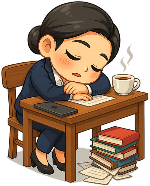 Giáo viên, cô giáo, ngủ gật, teacher,  fell asleep