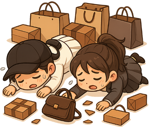 Cô gái, mệt mỏi, phụ nữ, túi, túi xách, thùng, thùng giấy, girl, tired, woman, bag, handbag, box, cardboard box