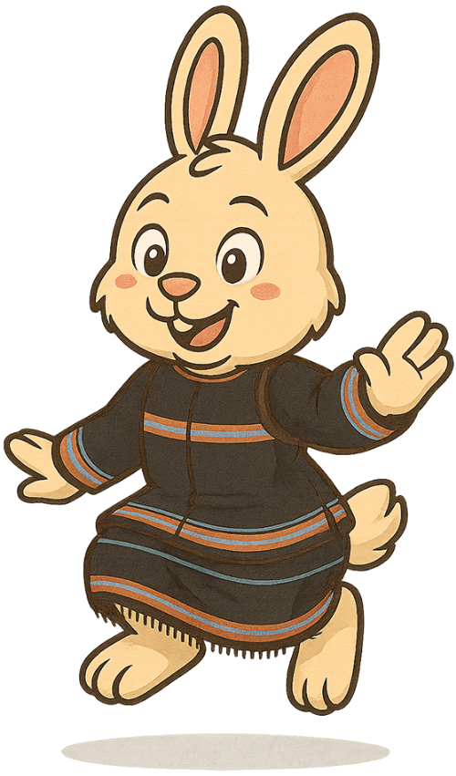 Thỏ, nhảy cao, trang phục dân tộc, dễ thương, rabbit, jumping high, ethnic costume, cute