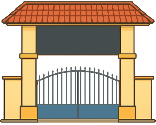 Trường học, cổng trường, dễ thương, school, school gate, cute 4