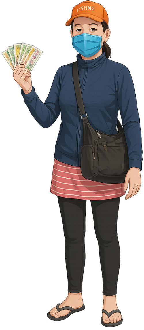 Cô gái, bán vé số, phụ nữ, mũ lưỡi trai, túi đeo chéo, vé số, girl, selling lottery tickets, woman, baseball cap, cross-body bag, lottery ticket