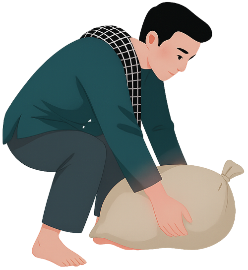 Chàng trai, vác bao gạo, đàn ông, bao gạo, young man, carrying rice bag, man, rice bag