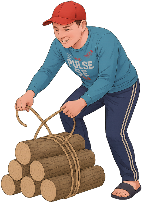 Chàng trai, buộc gỗ, đàn ông, cây gỗ, nón lưỡi trai, dây thừng, young man, tying wood, man, log, baseball cap, rope